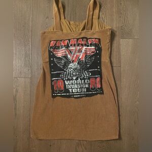 Van Halen mini Dress size L to XL rocker dress corduroy